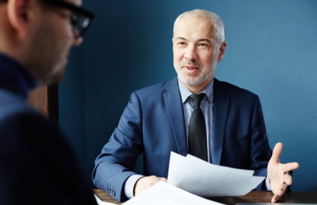 mature businessman having an interview